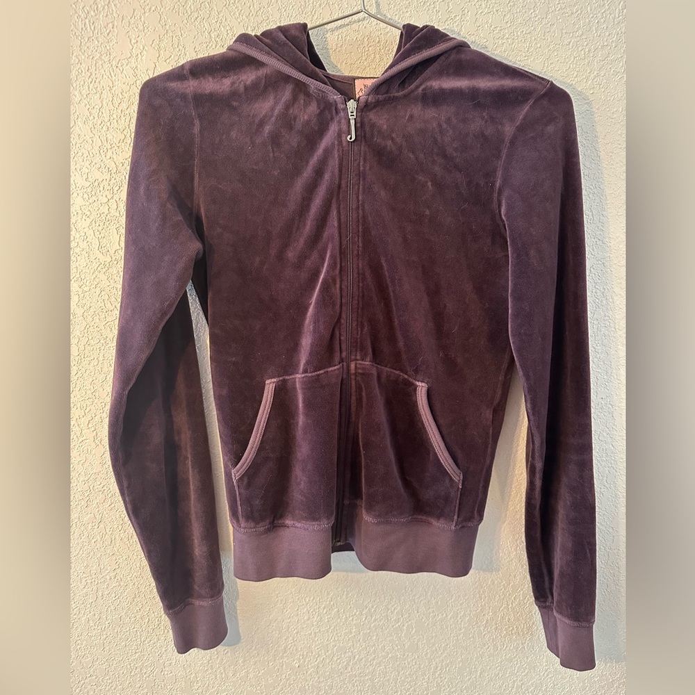 Juicy Couture Velour Zip Up Jacket in purple
